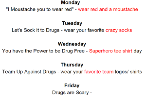 dress up days for red ribbon week